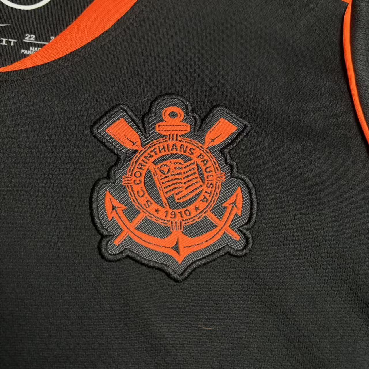 Kit Infantil Corinthians Third 25/26 - Preto e Laranja