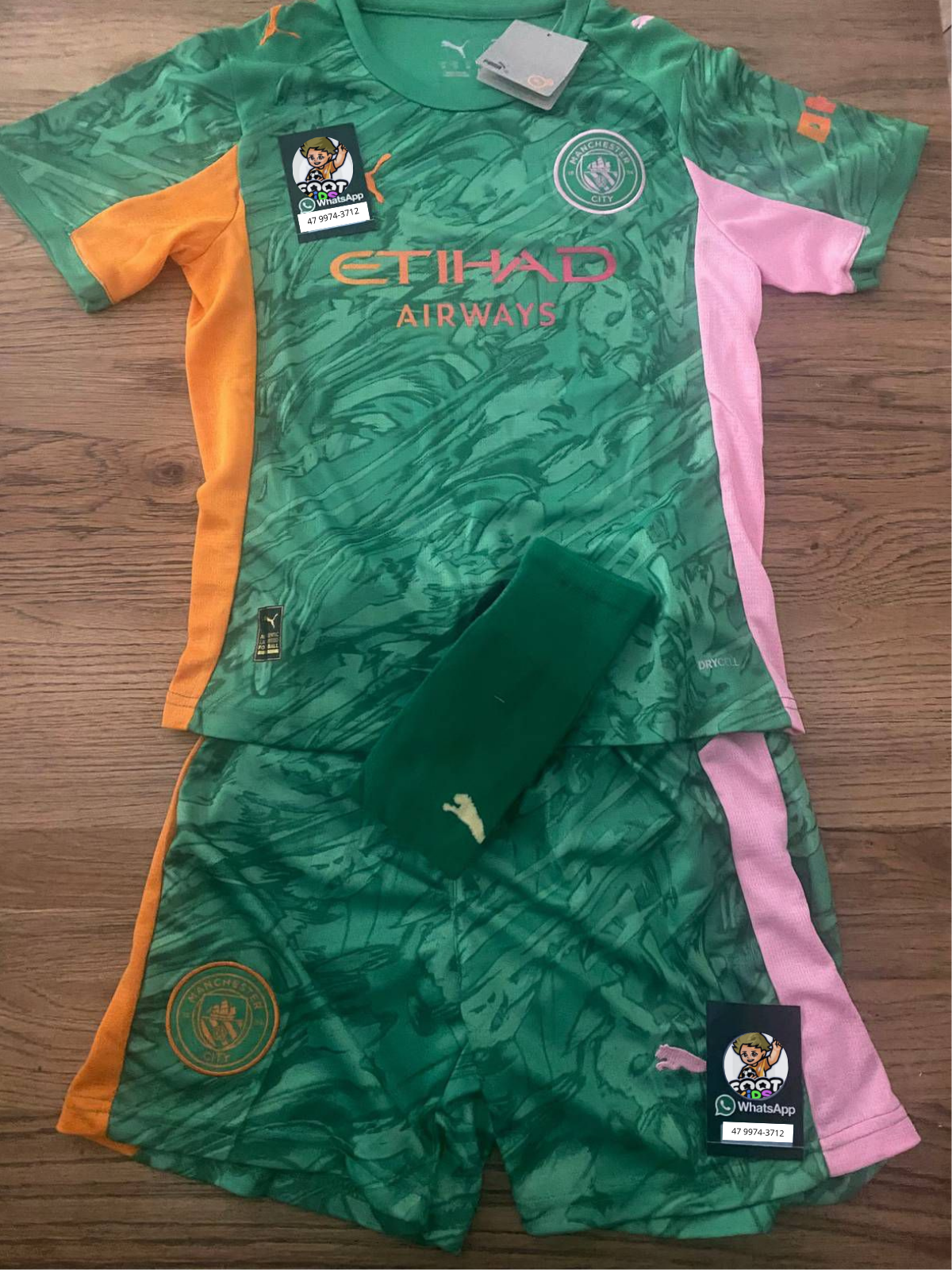 Kit Infantil Manchester City Goleiro 25/26 - Verde
