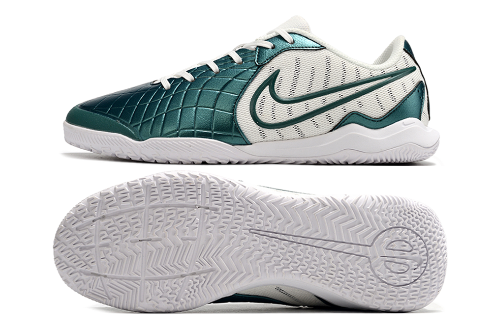 Chuteira Futsal Nike Tiempo Legend 10 Academy IC - Bege com Verde