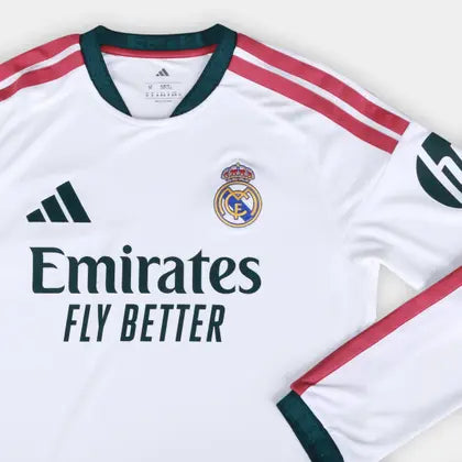Real Madrid Home Manga Longa 26/27 Torcedor Adidas - Branca