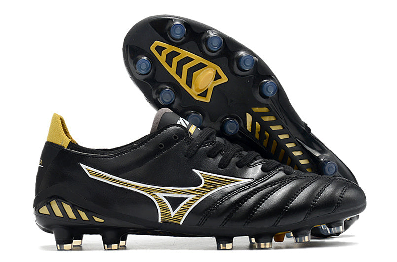Chuteira Society Mizuno Morelia Neo 3 Japan FG - Amarela e Preta