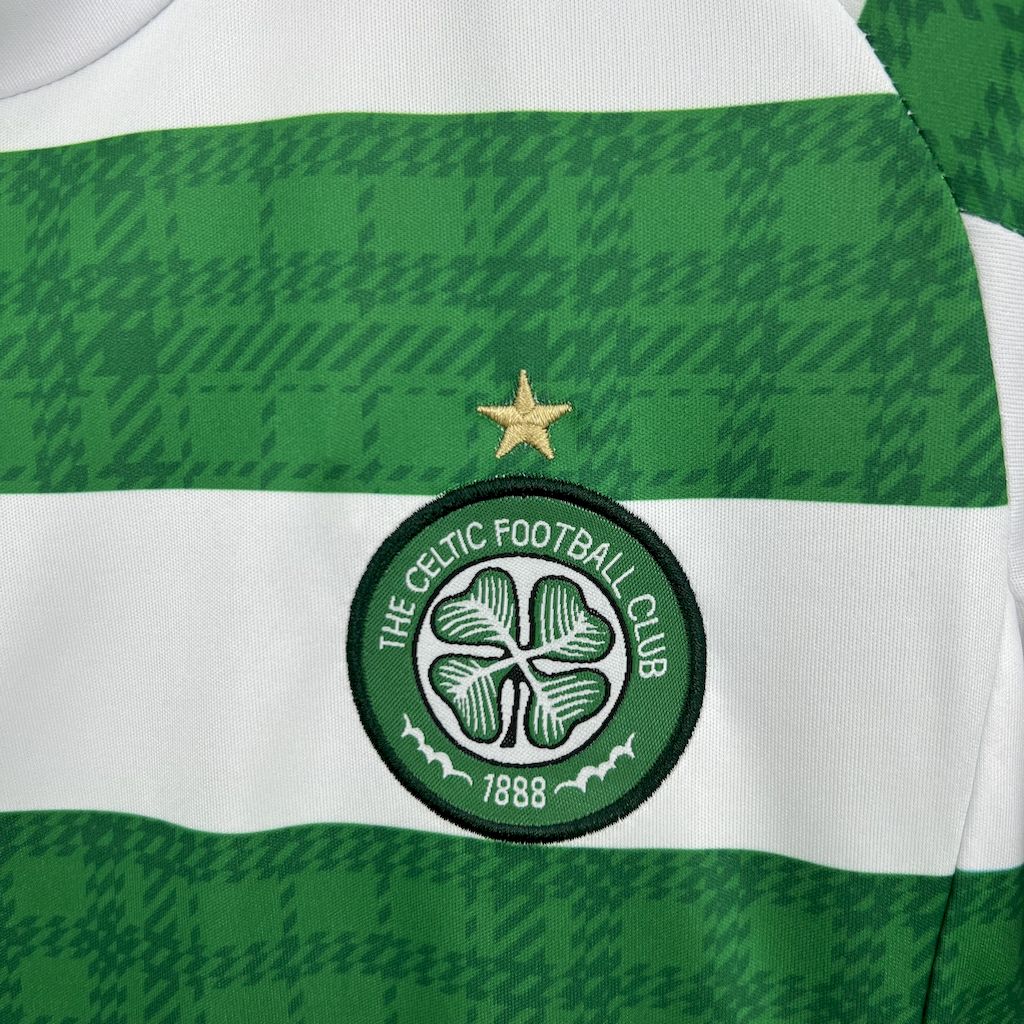 Kit Infantil Celtic Home 25/26 - Branco e Verde
