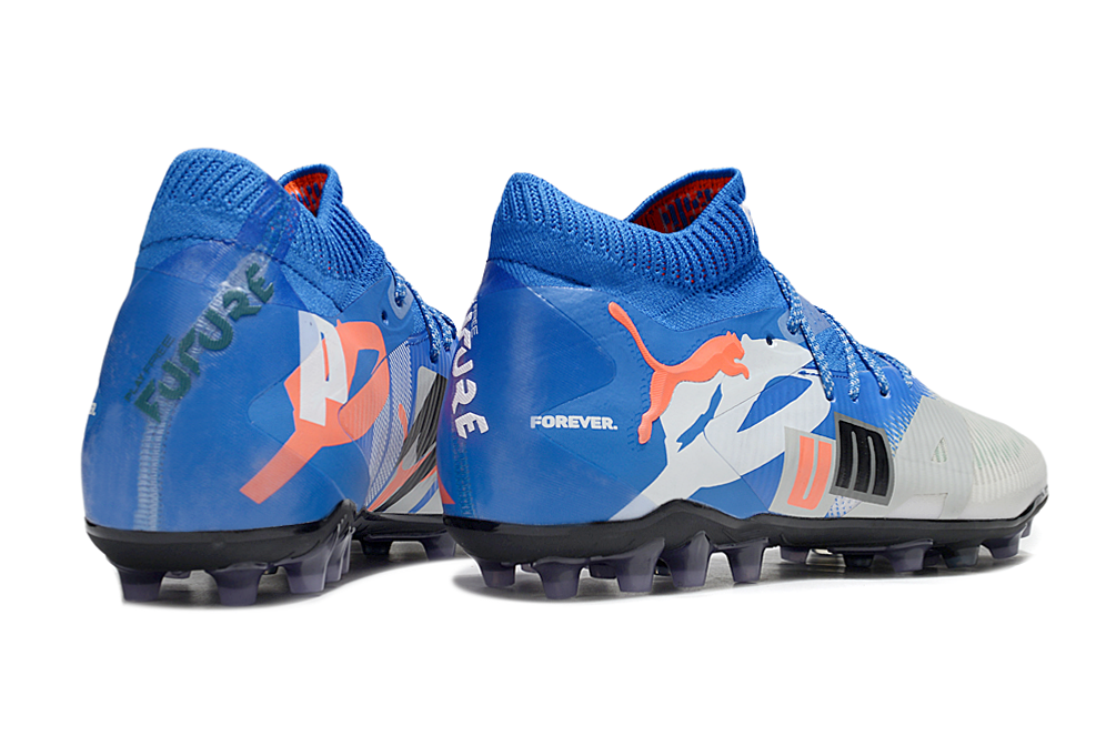Chuteira Society Puma Future 8 Ultimate Match Pro - Azul e Cinza