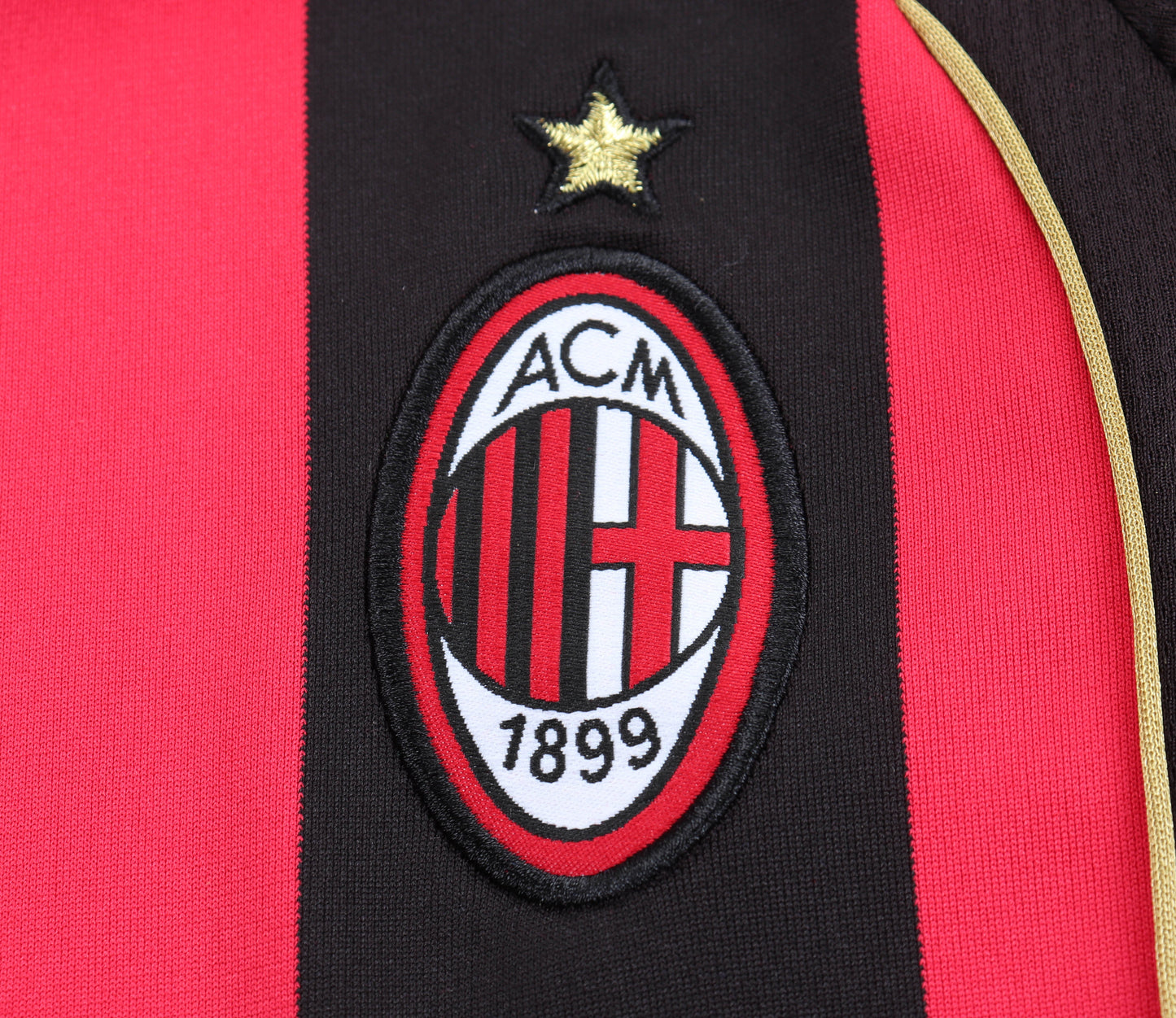 Kit Infantil Milan Home Retrô 06/07 Manga Longa - Vermelho e Preto