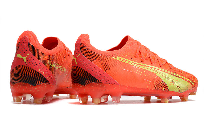 Chuteira Society Puma Ultra Ultimate Match Pro - Laranja e Amarela