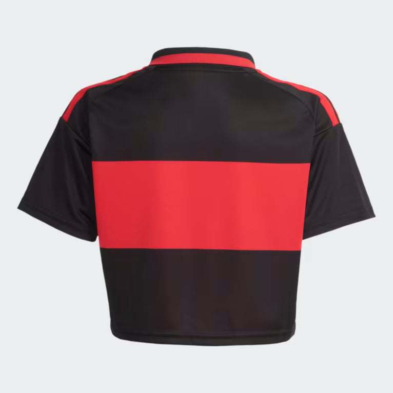 Flamengo Home 26/27 Cropped Adidas Torcedor Feminino - Vemelho e Preto