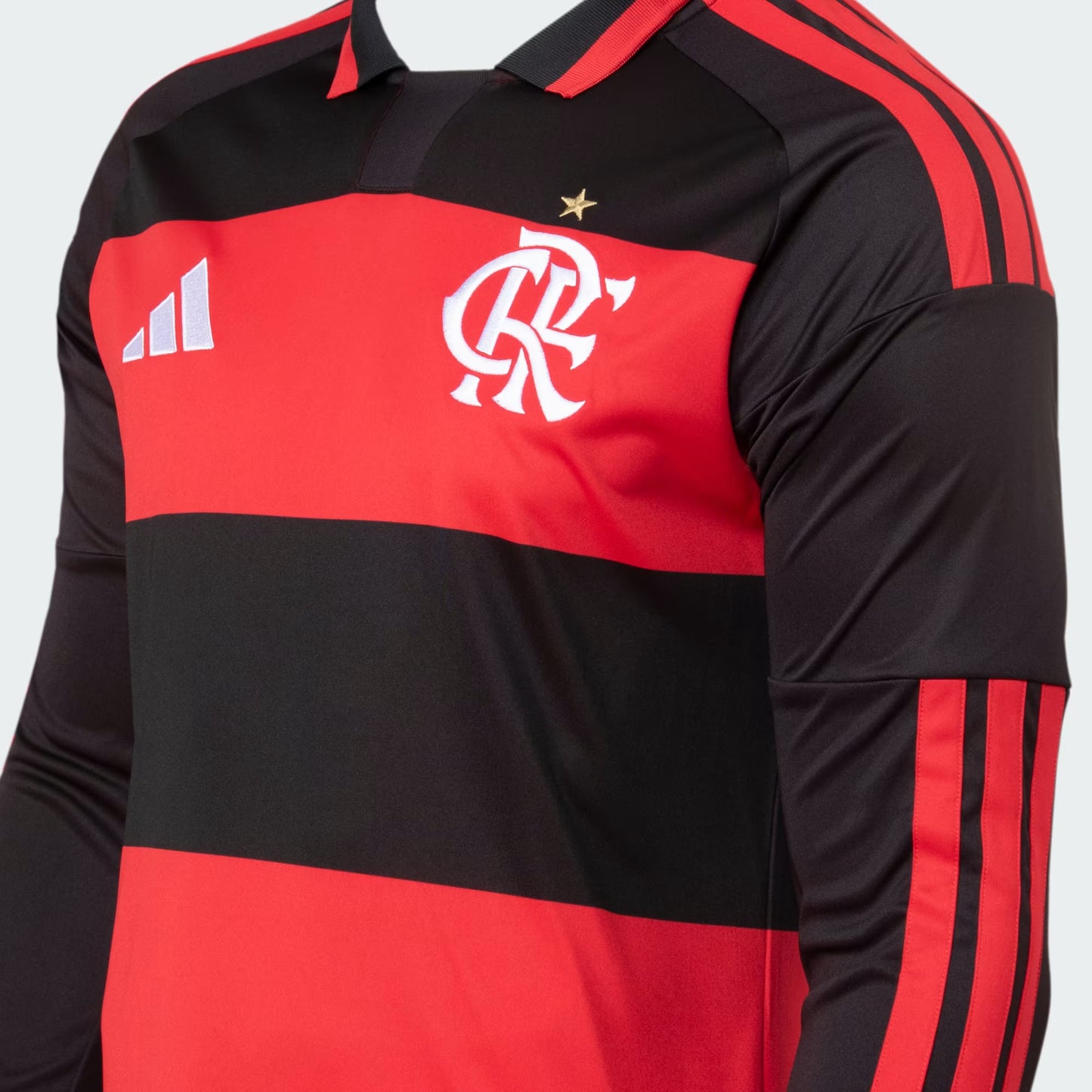 Flamengo Home 26/27 Manga Longa Adidas Masculino - Vermelho e Preto