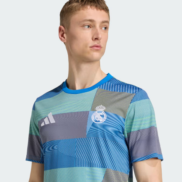 Real Madrid Pré Jogo 25/26 Torcedor Adidas - Azul e Cinza