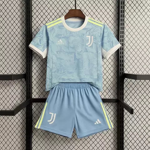 Kit Infantil Juventus Away 25/26 - Azul Claro