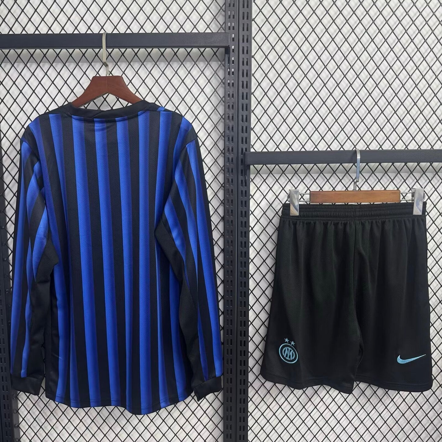 Kit Infantil Inter de Milão Home Manga Longa 25/26 - Azul e Preto