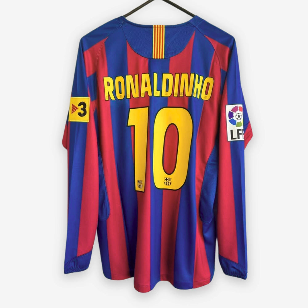Barcelona Home Retrô 2006 Manga Longa Nike - Grená
