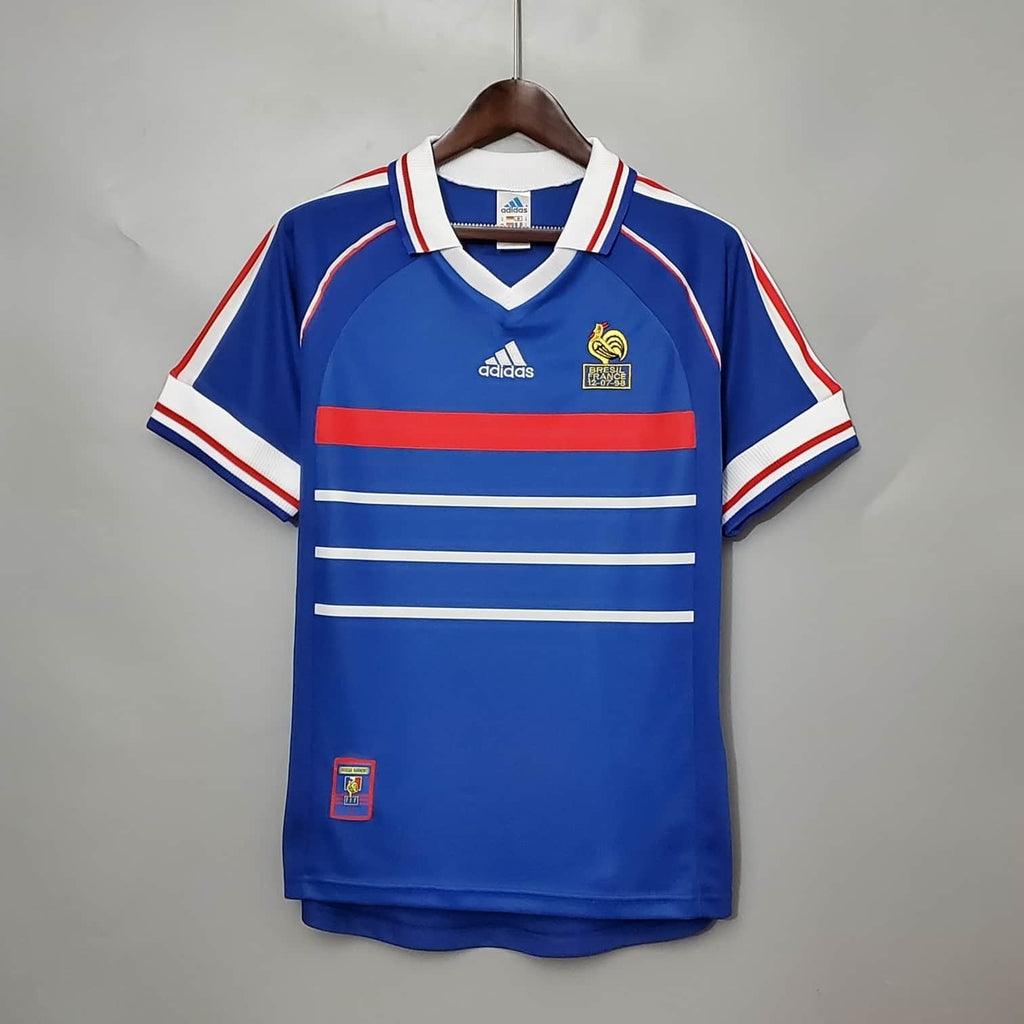 França Home Retrô 1998 Masculino Adidas - Azul