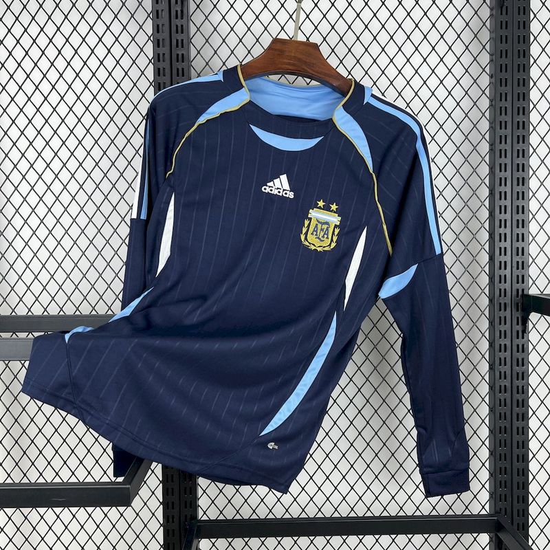 Argentina Retro Away 2006 Manga Longa - Azul