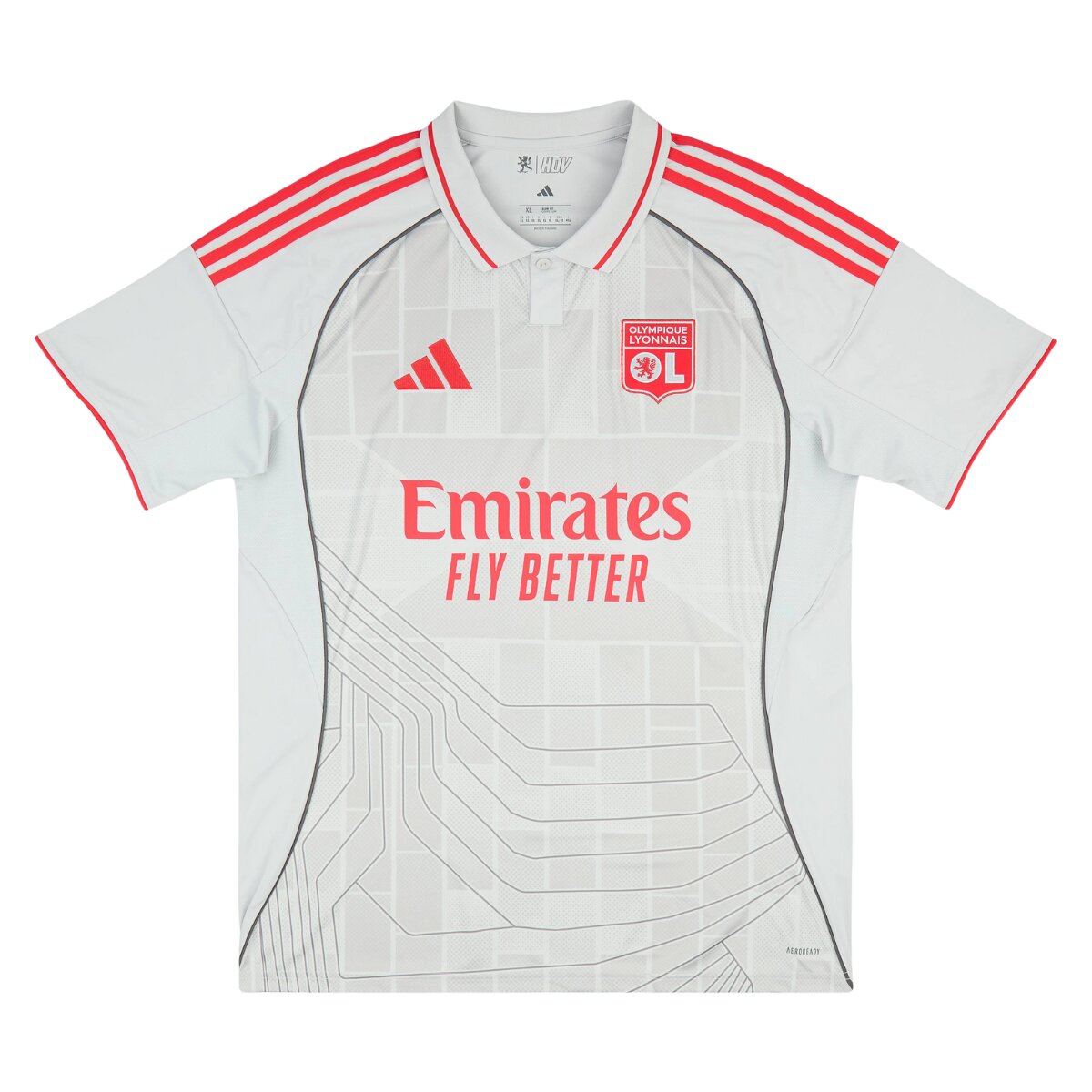 Lyon Third 25/26 Torcedor Adidas - Cinza