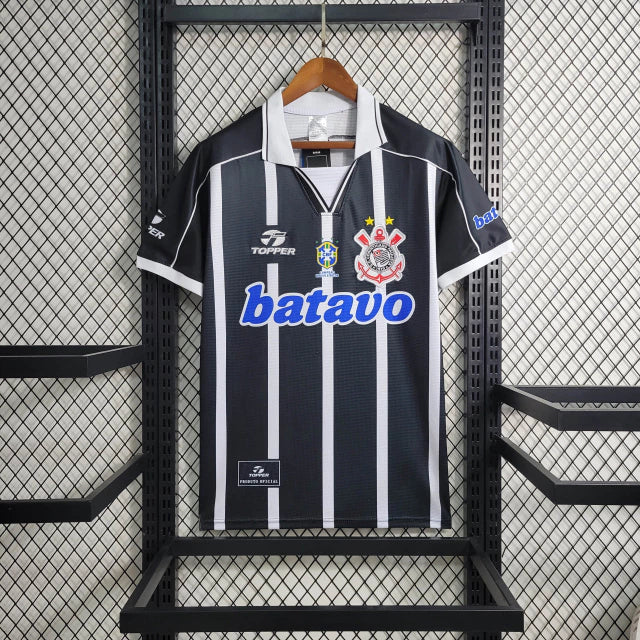 Corinthians Retrô Away 1999 Topper Masculina - Preta e Branca