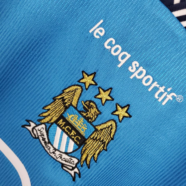 Manchester City Home Retrô 99/01 Lec Coq - Azul