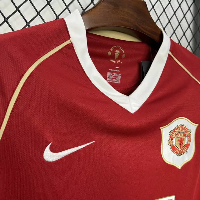 Manchester United Home Retro 06/07 Manga Longa Nike - Vermelho