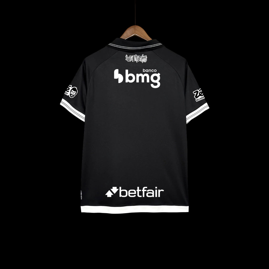 Vasco Home 25/26 Torcedor Com Patrocínios - Preta e Branca