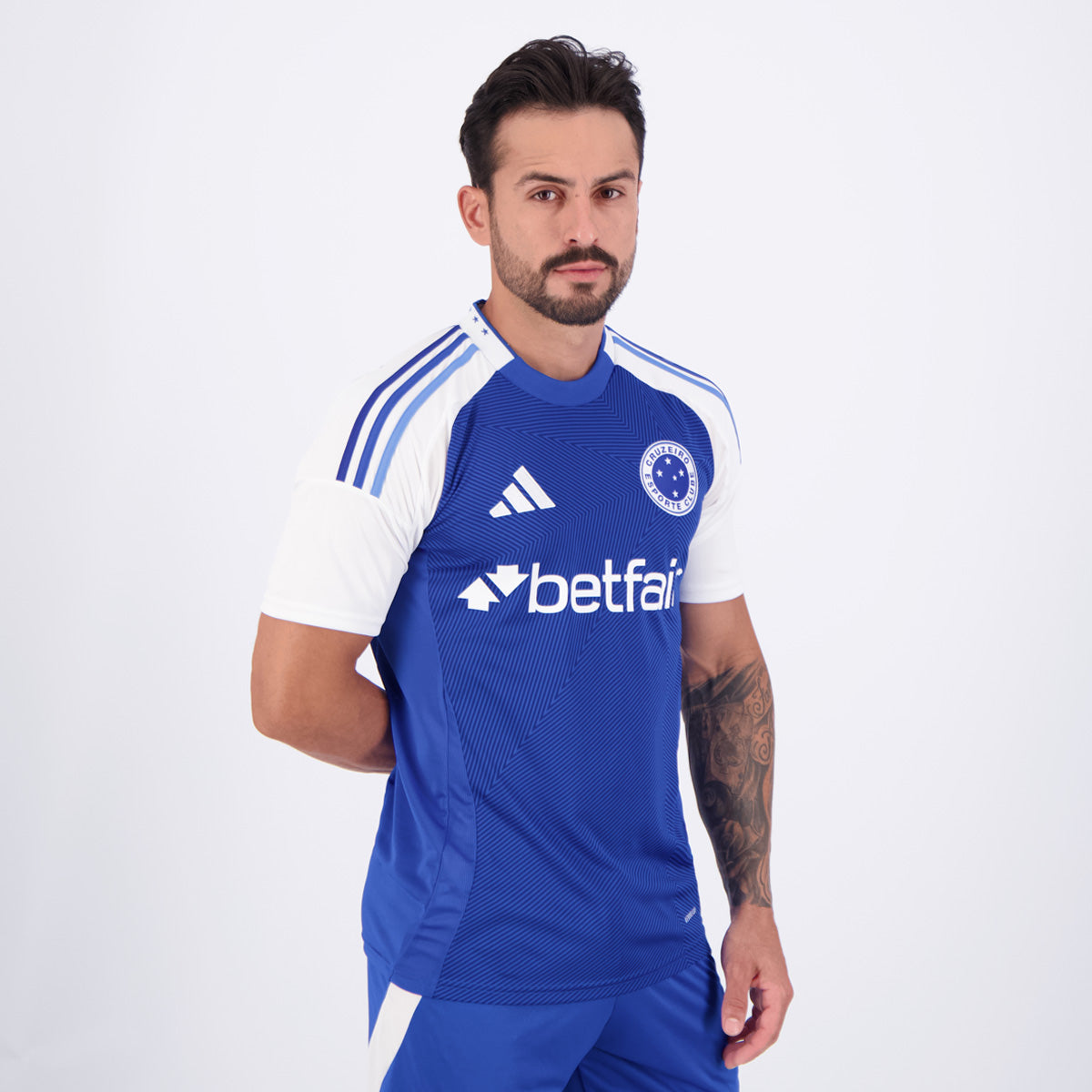 Cruzeiro Home 25/26 Adidas Torcedor Masculino - Azul e Branco