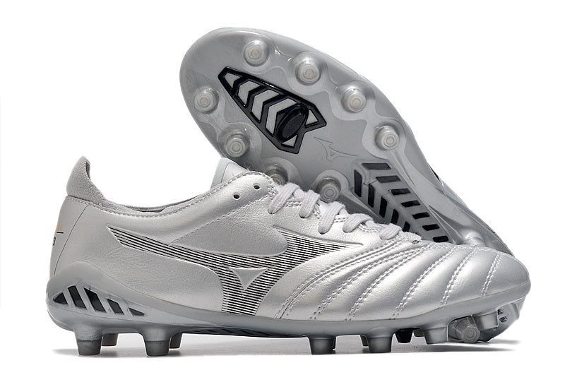 Chuteira Society Mizuno Morelia Neo 3 Japan FG - Cinza Prata