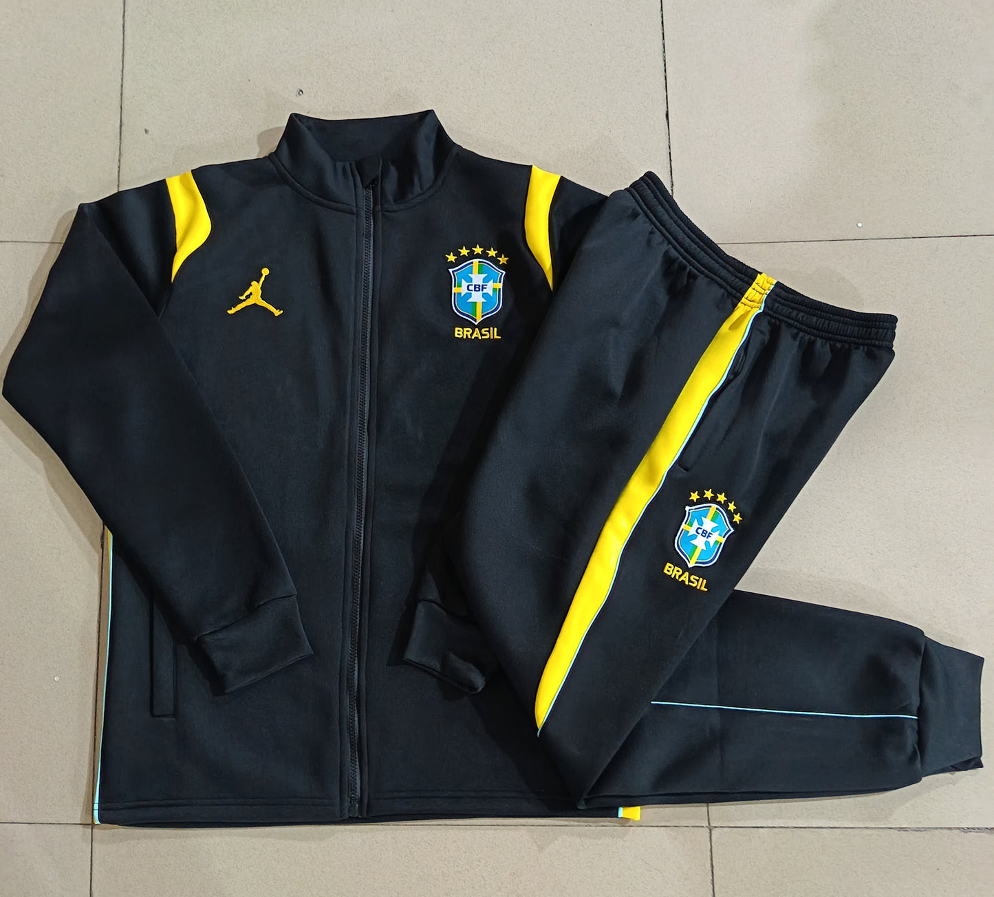 Kit Treino Agasalho + Calça Brasil - Preto