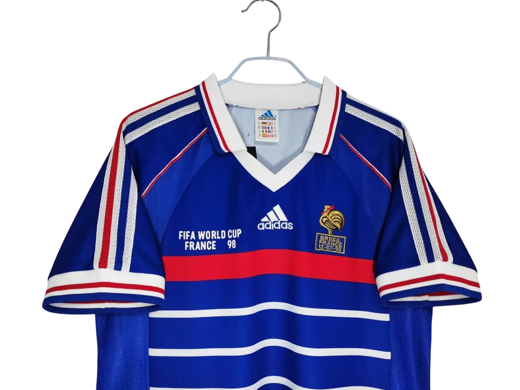 França Home Retrô 1998 Masculino Adidas - Azul