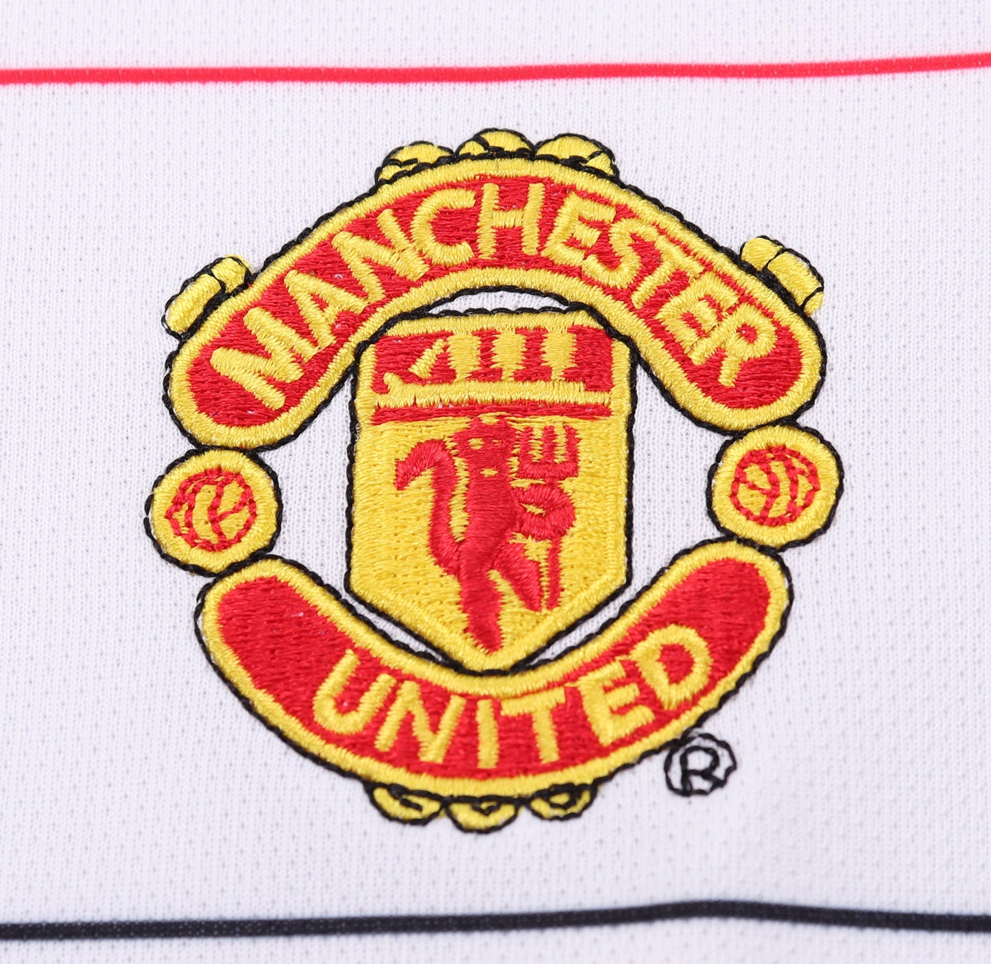 Kit infantil Manchester United Retrô Away 2003  - Branca