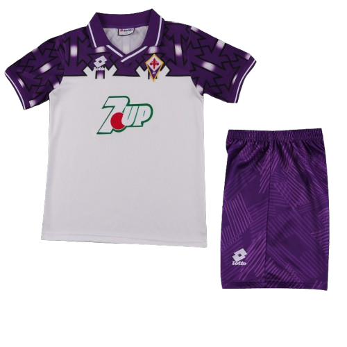 Kit Infantil Fiorentina Away Retrô 1992  - Branca e Roxo