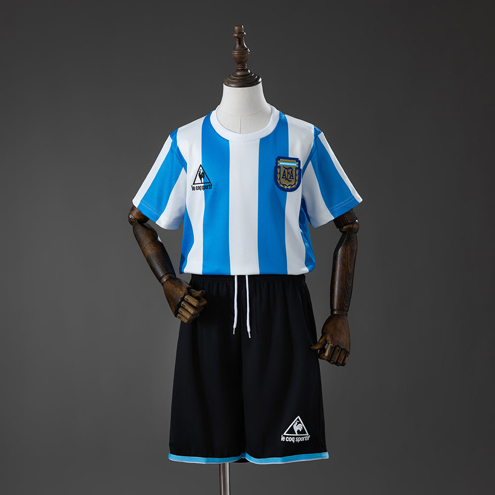 Kit Infantil Argentina Retro Home 1986  - Branco e Azul