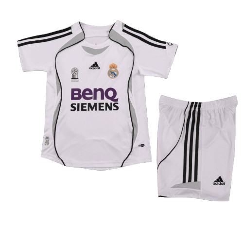 Kit Infantil Real Madrid Home Retrô 06/07 - Branco