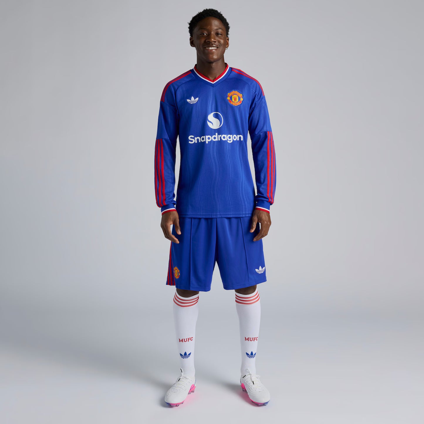 Manchester United Away 26/27 Manga Longa Torcedor Adidas - Azul