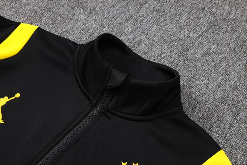 Kit Agasalho + Calça Brasil Jordan - Preto e Amarelo