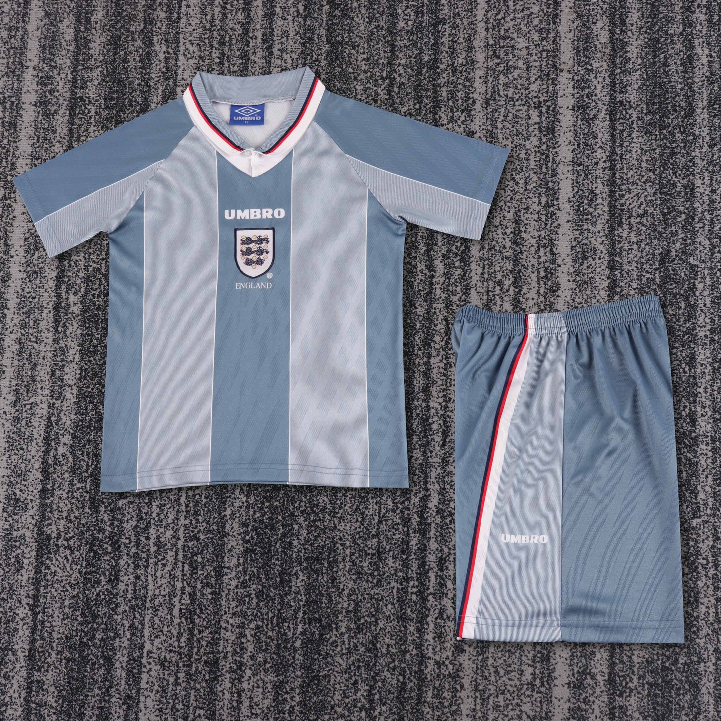 Kit Infantil Inglaterra Away Retro 1996 - Azul