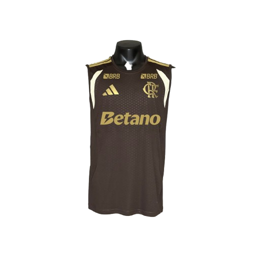 Flamengo Treino Regata 26/27 Com Patrocinios Adidas  - Marrom