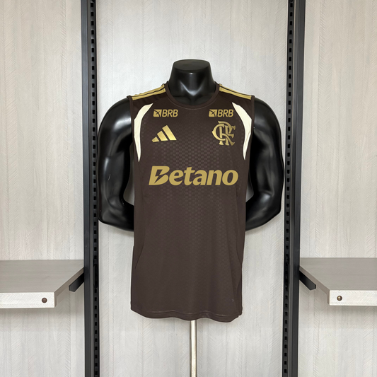 Flamengo Treino Regata 26/27 Com Patrocinios Adidas  - Marrom
