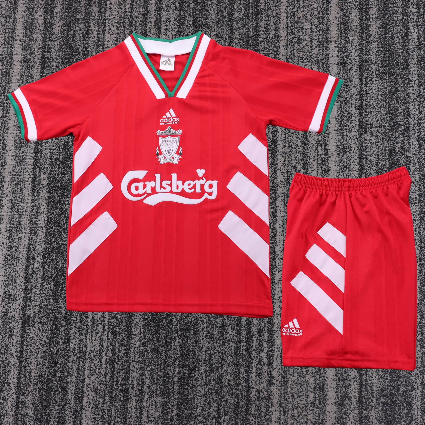 Kit Infantil Liverpool Home Retrô 93/94A  - Vermelho e Branco