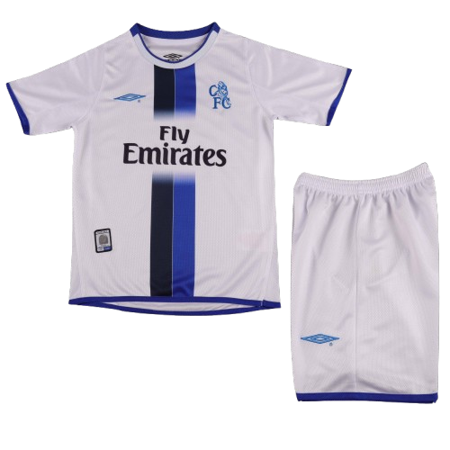 Kit Infantil Chelsea Away Retrô 03/04 - Branca