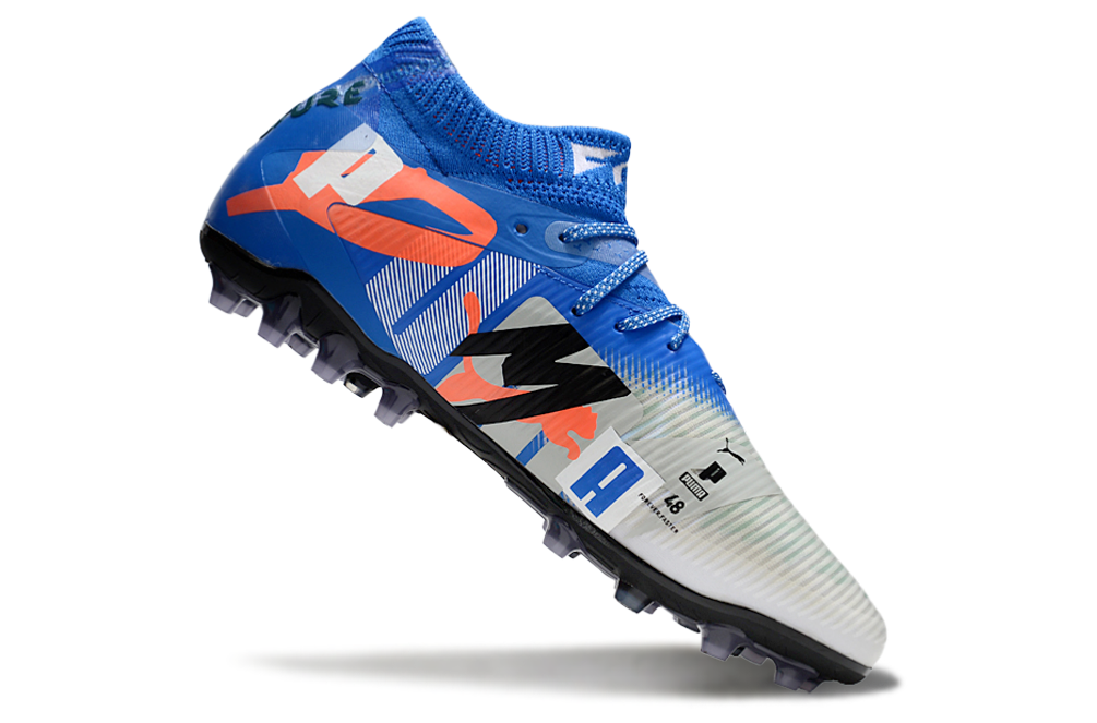 Chuteira Society Puma Future 8 Ultimate Match Pro - Azul e Cinza