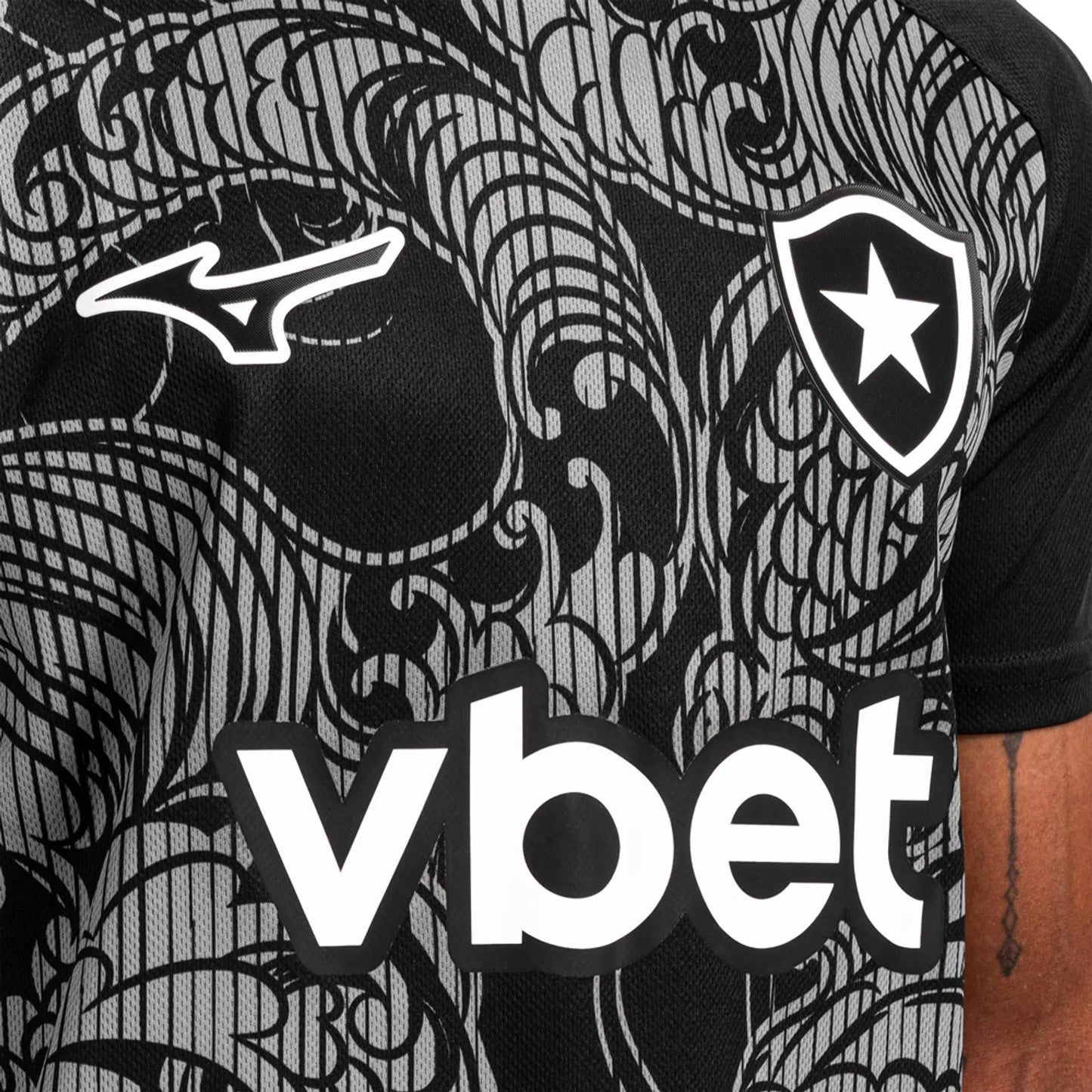 Botafogo Pré Jogo 26/27 Torcedor Mizumo Masculino - Cinza e Preta