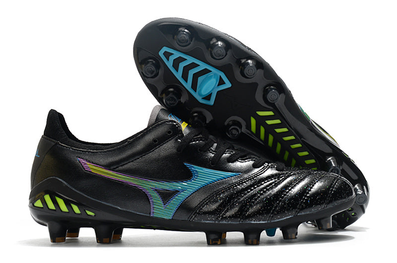 Chuteira Society Mizuno Morelia Neo 3 Japan FG - Azul e Preta