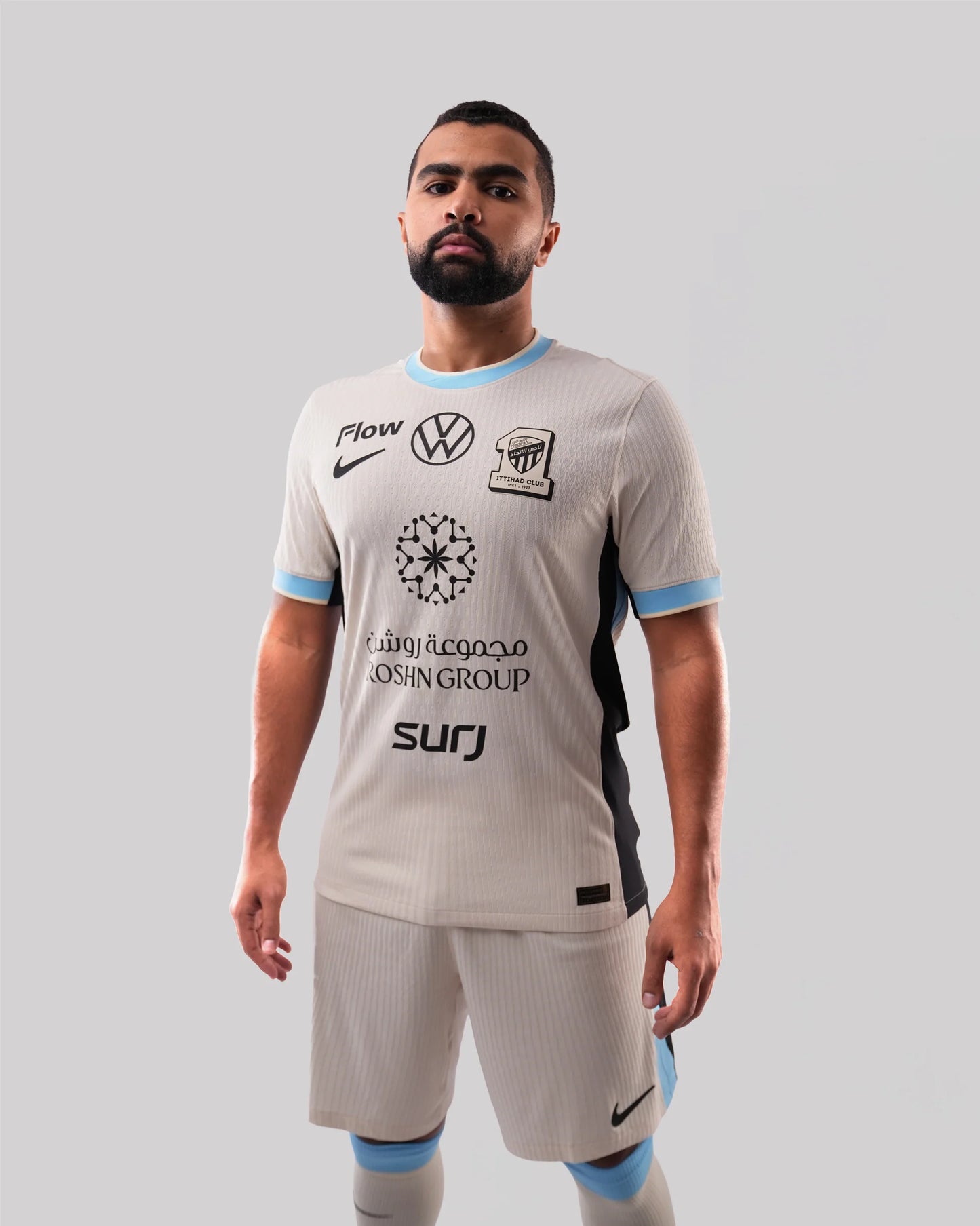 Al Ittihad Away 25/26 Jogador Nike - Bege