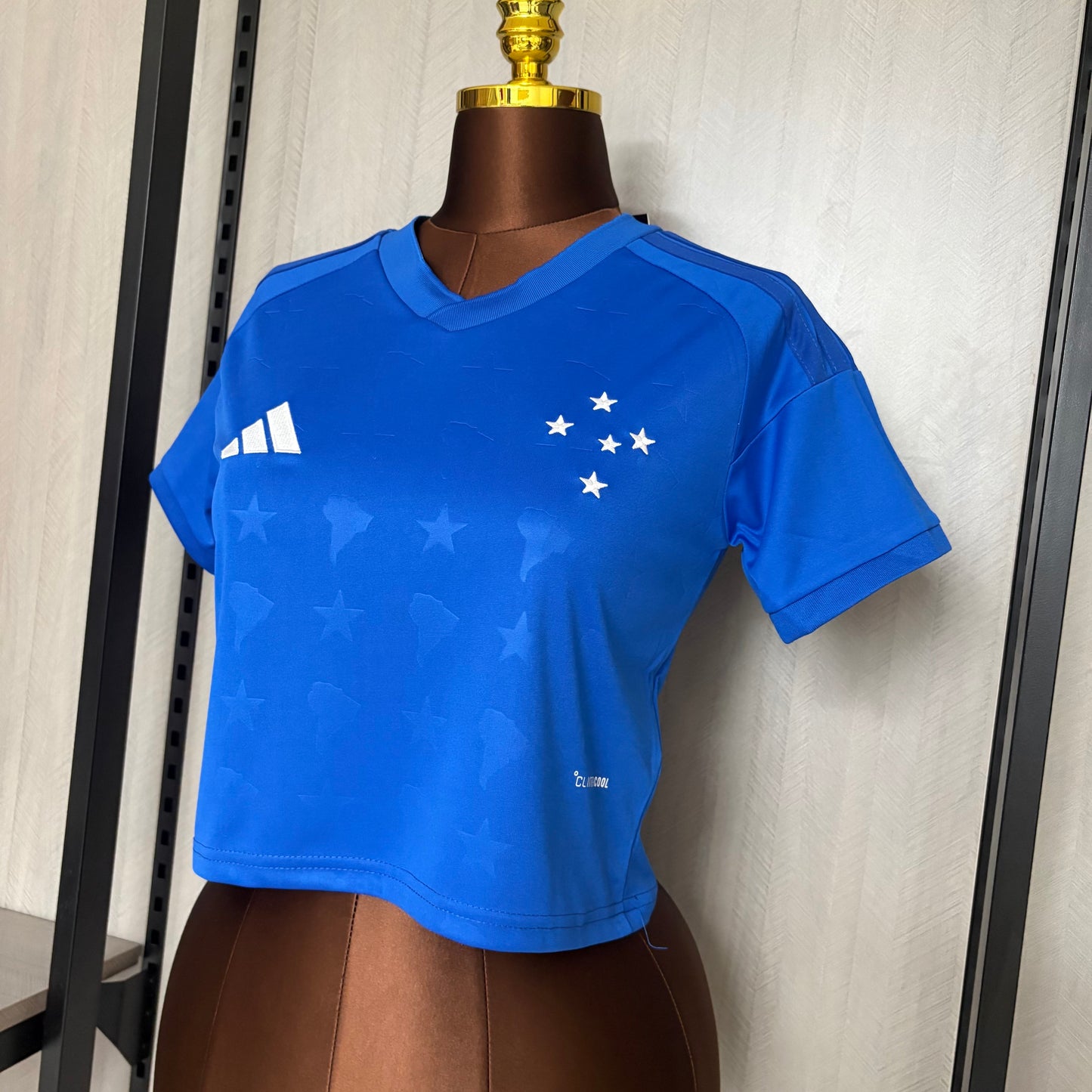Cruzeiro Cropped Home 26/27 Adidas Feminina - Azul