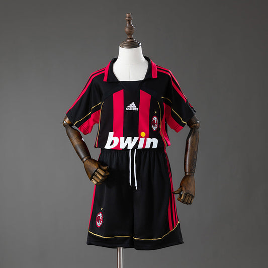 Kit Infantil Milan Home Retrô 2007 - Vermelho e Preto