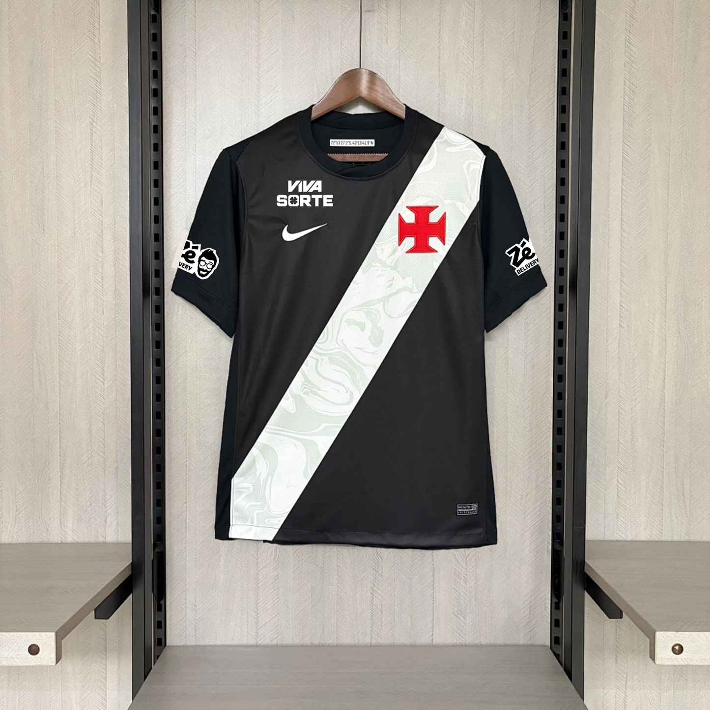 Vasco Home 26/27 Torcedor Com Patrocínios Nike - Preta e Branca