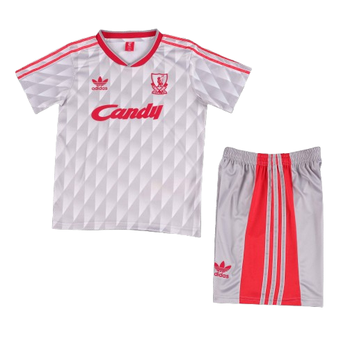 Kit Infantil Liverpool Away Retrô 89/90 - Cinza