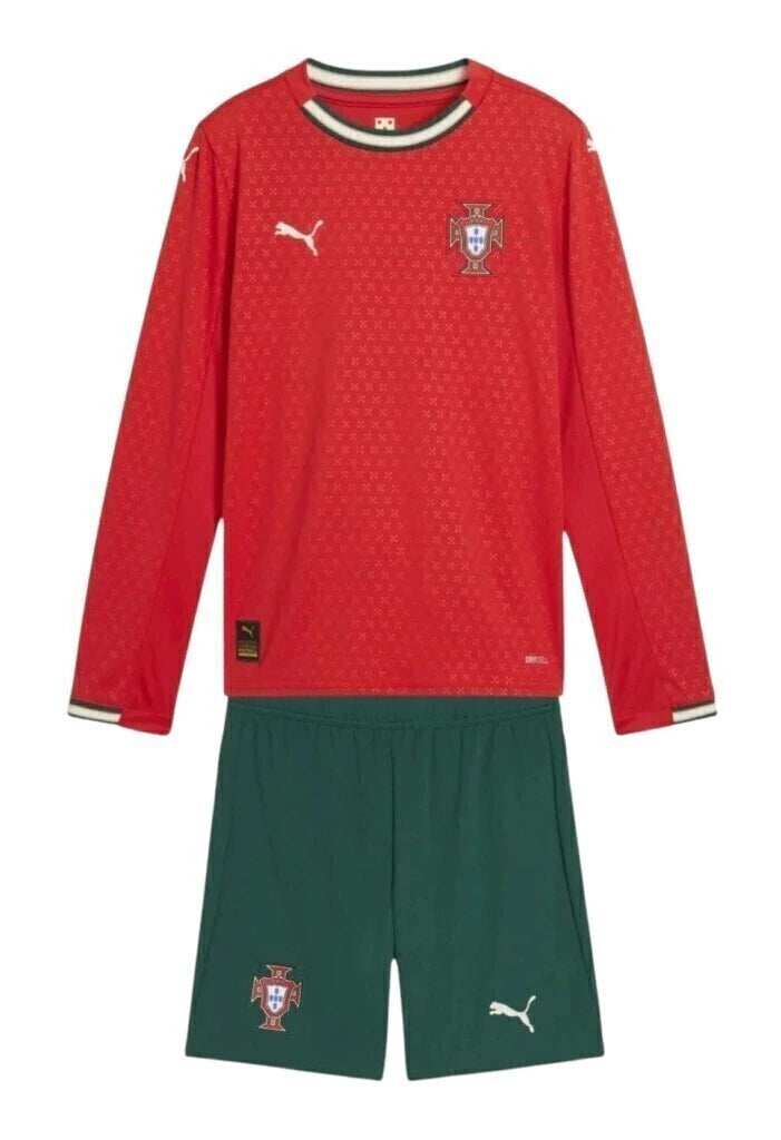 Kit Infantil Portugal Home Manga Longa 25/26 - Vermelho