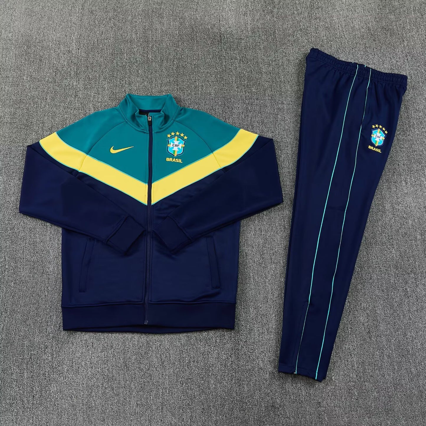 Kit Agasalho + Calça Brasil Nike - Preto e Verde