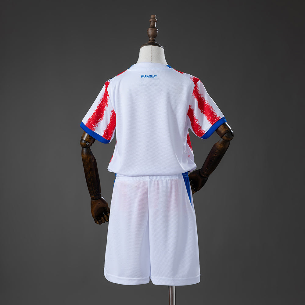 Kit Infantil Paraguai Home 26/27 - Branco e Vermelho