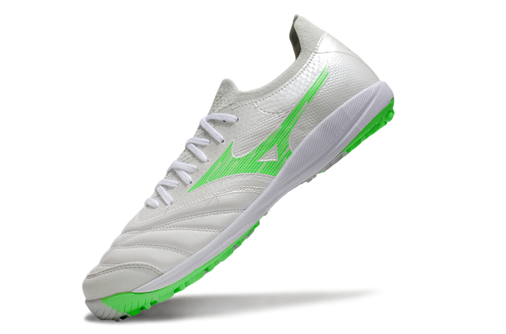Chuteira Society Mizuno Morelia Neo 3 Japan FG - Branca e Verde
