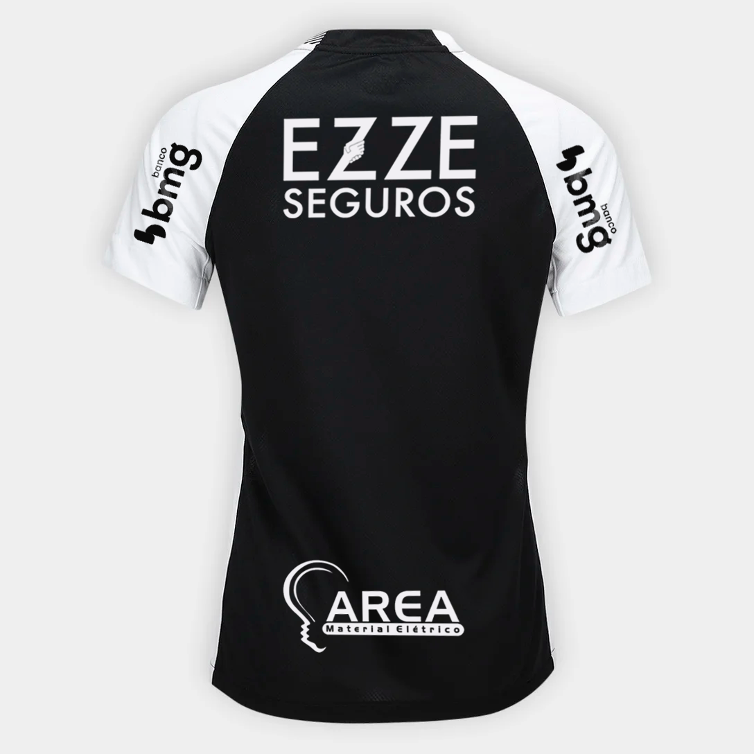 Corinthians Away 25/26 Torcedor Com Patrocínios Nike Feminina - Preta e Branca